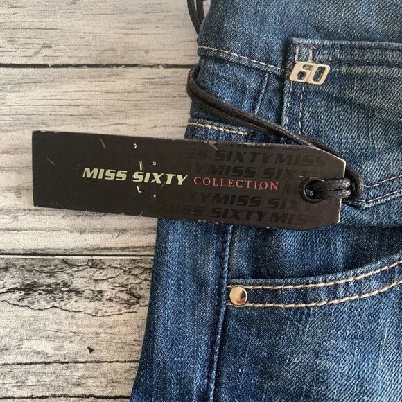 Miss 60 Junior Low Rise Embellished Medium Wash Y2K Jeans NWT - Picture 14 of 15